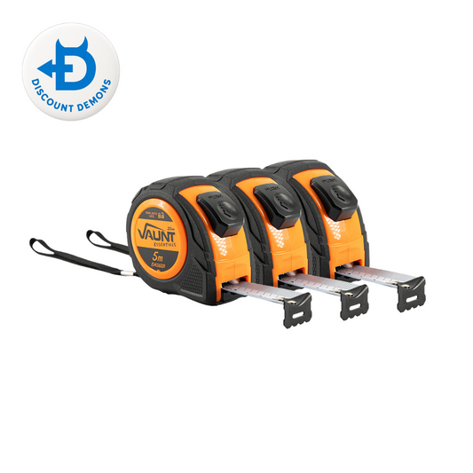 Vaunt 5m Dual Auto Lock Tape Measure (Pack of 3)