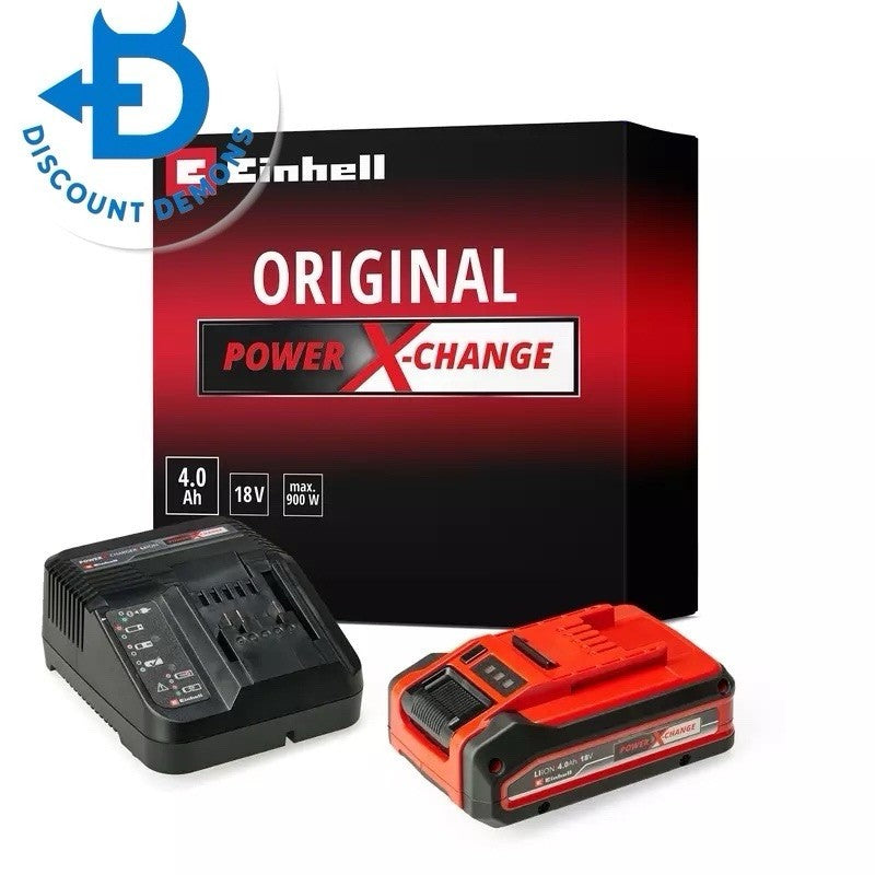 Einhell 18v 4.0Ah PLUS Battery + Fast Charger Power X-Change PXC Starter Kit