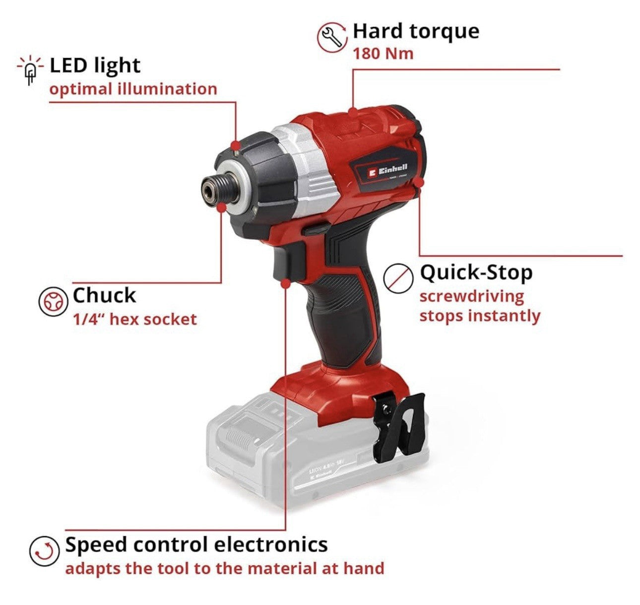 Einhell Cordless Impact Driver Brushless 18V ( TP-CI 18 Li BL ) (Bare Tool)